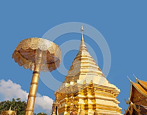Golden Stupa at Wat Phra That Doi Suthep temple in Chiang Mai, Northern Thailand