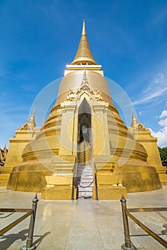 Golden Stupa, Wat Phra Kaew in Bangkok of Thailand