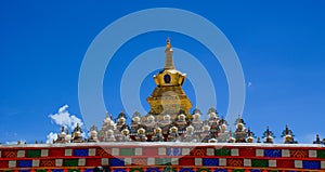 Golden stupa of Yarchen Gar in Tibet