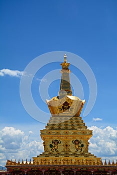Golden stupa of Yarchen Gar in Tibet
