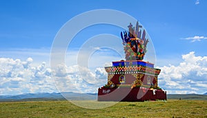 Golden stupa of Yarchen Gar in Tibet