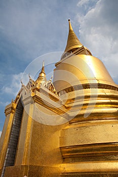 Golden Stupas at Grand Palace, Bangkok, Thailand