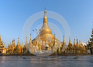 Golden stupas at the Shwedagon