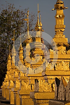 Golden Stupas of U Min Thonze Pagoda