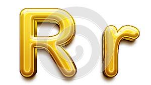 Golden style letters r alphabet font abstract gold effect