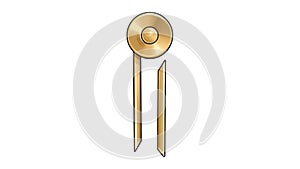 Golden Stylized Drawing Compass Vector Illustration