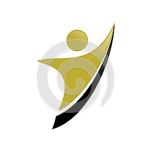 Golden Success Way Abstract Figure Symbol Design