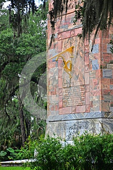 The golden sun dial on the tower