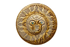 Golden sun handcraft from Mediterranean isolated