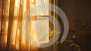 golden sun in window