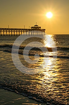 Golden Sunrise Cherry Grove Pier Myrtle Beach