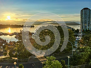 Golden Sunrise on the Ocean in British Columbia