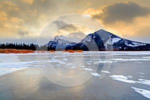 Golden Sunrise Over Vermilion Lakes, Banff National Park