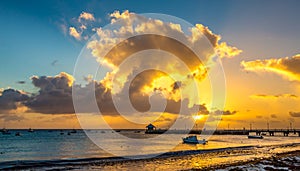 Golden Sunset in the Caribbean