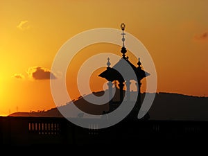 Golden sunset and cupola