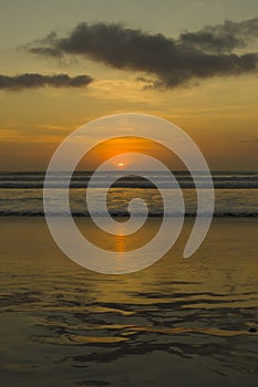 Golden Sunset at Dreamland Beach, Klapa New Kuta Beach, Pecatu, South Kuta, Badung Bali