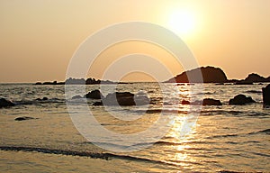 Golden Sunset at Muzhappilangad Drive In Beach, Kannur, Kerala, India