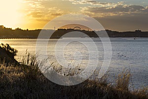 Golden sunset over the bay Geelong, Australia