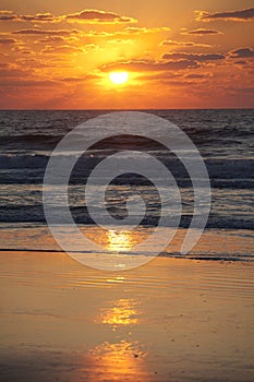 Golden sunset over beach