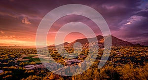 Golden sunset over North Scottsdale,Arizona.