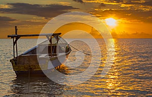 Golden sunset over the sea