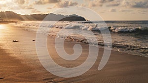 Sunset with palm trees in Sayulita beach