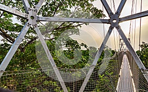 Golden sunset skies over The longest canopy walkway in Africa as seen at the Lekki Conservation Center in Lekki, Lagos Nigeria.