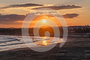 Golden sunset, Vilanova i la Geltru, Barcelona, Catalonia, Spain