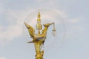 Golden swan or Lantern hanger statue in Thailand.