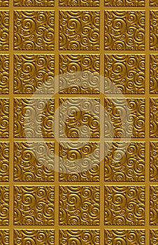 Golden swirled tile pattern