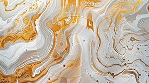 Golden Swirls and Creamy Waves Abstract Background