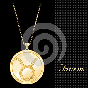 Golden Taurus Pendant Necklace