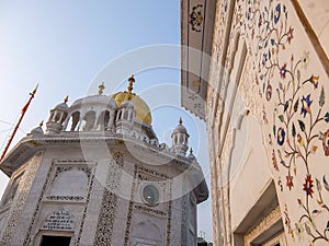 Golden temple in Amritsar. Details of architecture