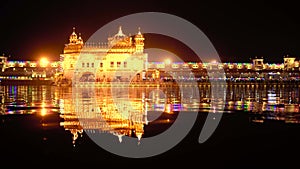 The Golden Temple Amritsar India Sri Harimandir Sahib Celebrate Gurupurab in Golden Temple and Fireworks, Fireworks adorn sky