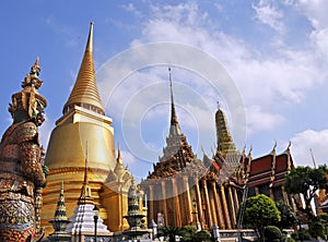 Golden Temple Dome & Guards at the Grand Palace