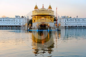 Golden Temple Harmandir Sahib at sunrise. Amritsar