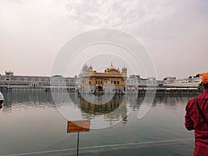 Golden temple of India in Amritsar city