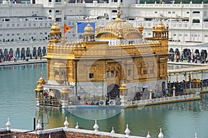 The Golden Temple, located in Amritsar, Punjab, India.