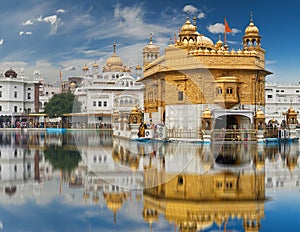 The Golden Temple, located in Amritsar, Punjab, India.