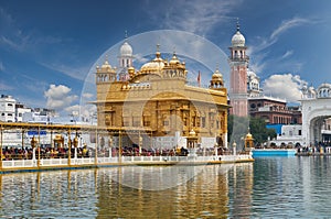 The Golden Temple, located in Amritsar, Punjab, India.