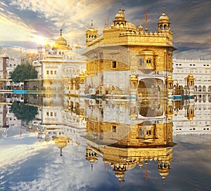 The Golden Temple, located in Amritsar, Punjab, India.