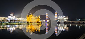 Golden Temple at night in Amritsar, Punjab, India