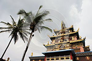 Golden temple at Tibetan monastery in South India