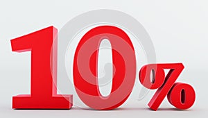 Golden ten 10 percent isolated on a white background., 10 percent off,