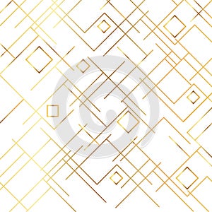Golden teture Seamless geometric pattern. Golden background.