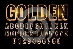 Golden text style effect in 3d style