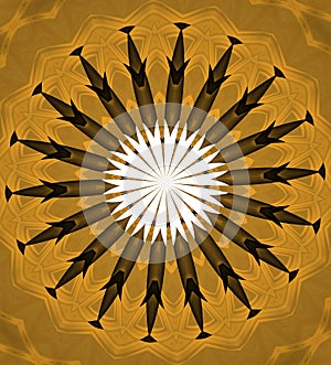 Golden textile pattern, abstract background