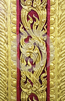 Golden thai art wall sculpture