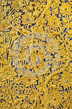 Golden Thai flower pattern