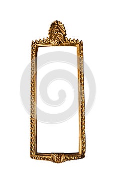 Golden Thai square style frame isolated